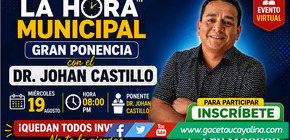 La Hora Municipal anuncia gran ponencia con el Dr. Johan Castillo