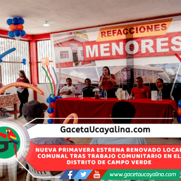 Janet Castagne entrega renovado local comunal en Nueva Primavera en Campo Verde