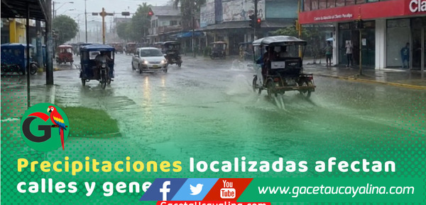 Intensa lluvia en Manantay provoca aniegos y dificulta tránsito vehicular