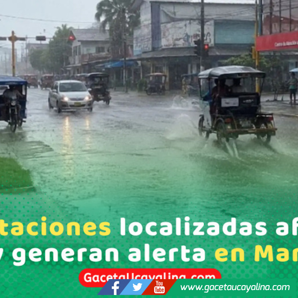 Intensa lluvia en Manantay provoca aniegos y dificulta tránsito vehicular