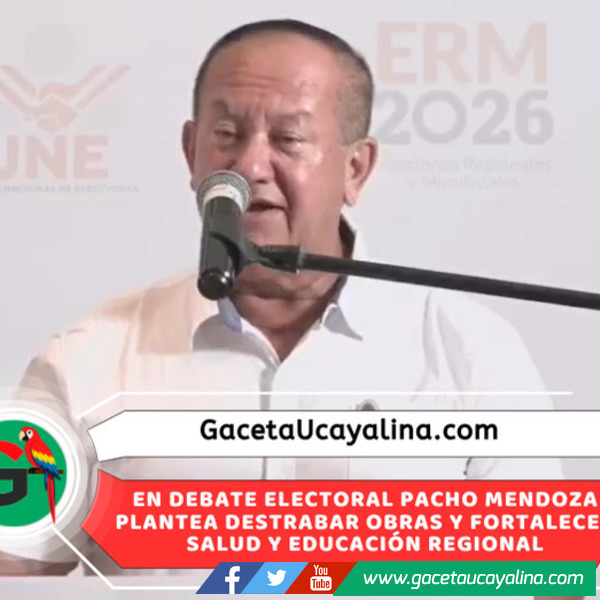 Pacho Mendoza propone en Debate Electoral unidad, obras y desarrollo productivo para Ucayali