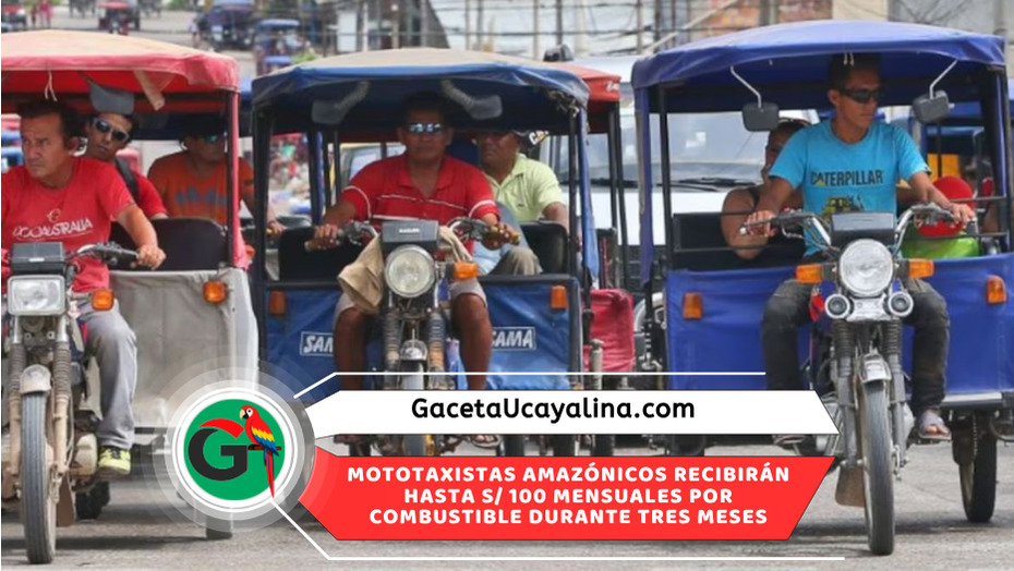 Gobierno otorgará subsidio a mototaxistas de Loreto, Ucayali y Madre de Dios