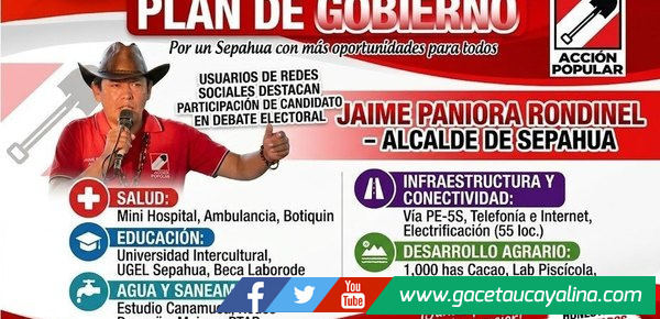 Según comentarios de las Redes Sociales Jaime Paniora Destacó en el Debate  Electoral en Sepahua