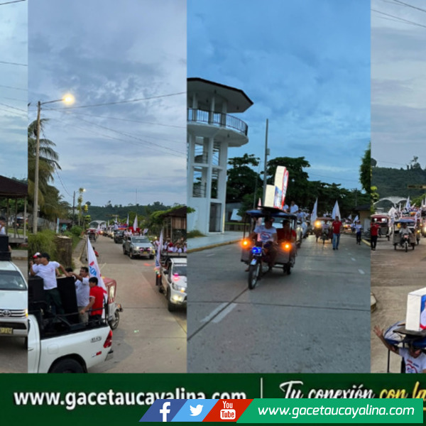 Candidato Lenín Escudero encabeza multitudinaria caravana con cierre electoral por calles de Atalaya